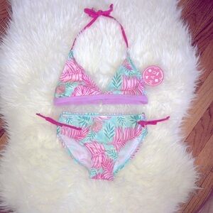 NWT PRINCESS MAUI Girls Halter 2 pc Swim Suit Sz M